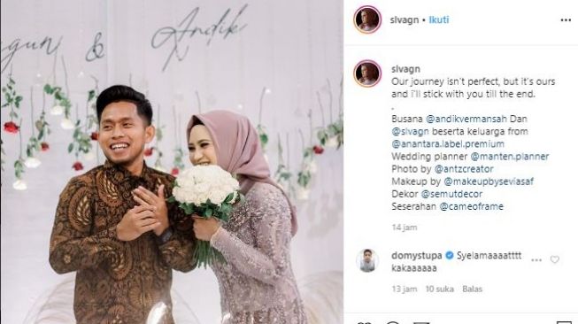 Andik Vermansah dan Silvia Anggun resmi tunangan. (Instagram/@slvagn).
