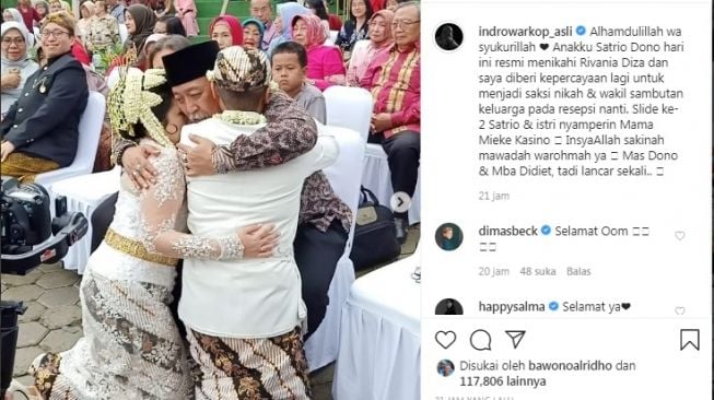 Indro Warkop saat menjadi wali nikah anak Dono [Instagram/@indrowarkop_asli]