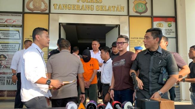 Polres Tangerang Selatan rilis penangkapan pelaku ancam Culik, perkosa, dan bunuh Syifa Hadju [Suara.com/Evi Ariska]