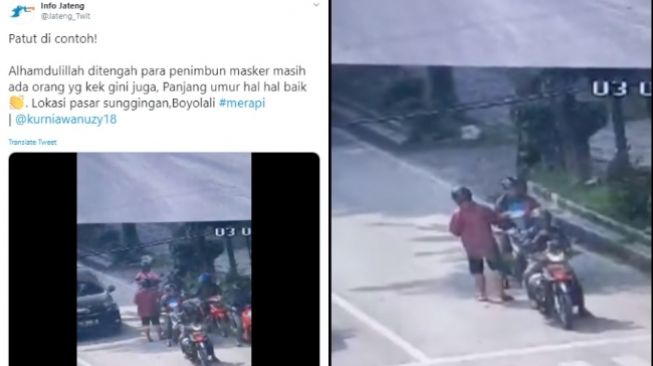 Viral Pria Bagi-bagi Masker, Warganet: di Tengah Penimbun Ada yang Begini