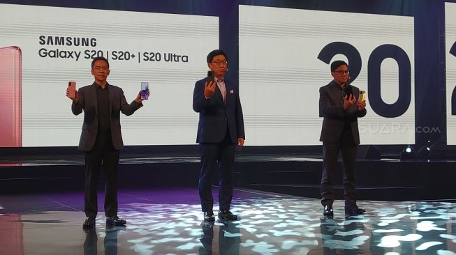 Peluncuran Samsung Galaxy S20 Series di Jakarta, Rabu (4/3/2020). [Suara.com/Tivan Rahmat]