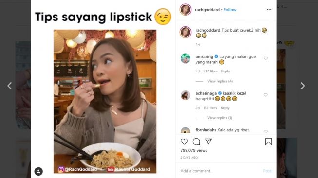 YouTuber bagikan tips makan mie pakai sedotan. [Instagram]