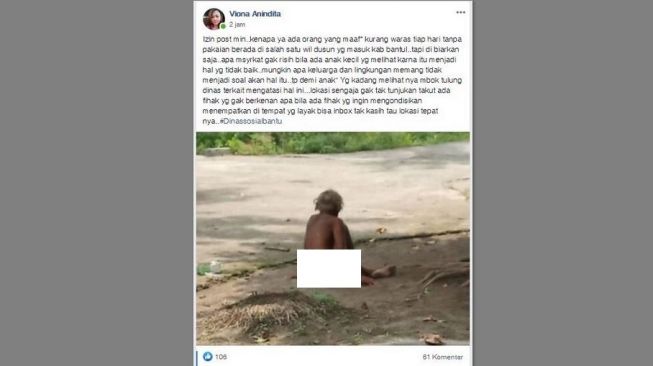 Viral ODGJ Tanpa Busana Berkeliaran di Bantul, Warganet: Dilihat Anak-anak!
