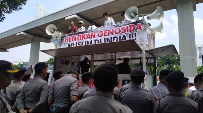 Massa FPI dan konco-konconya berencana menggelar demonstrasi di depan Kedutaan Besar India, Kuningan, Jakarta Selatan pada Jumat (6/3/2020). 