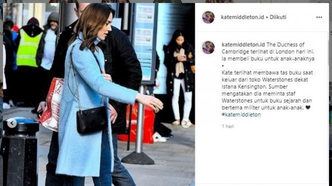 Kate Middleton. (Instagram/@katemiddleton.id)