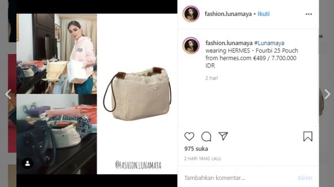 Harga pouch milik Luna Maya. (Instagram/@fashion.lunamaya)