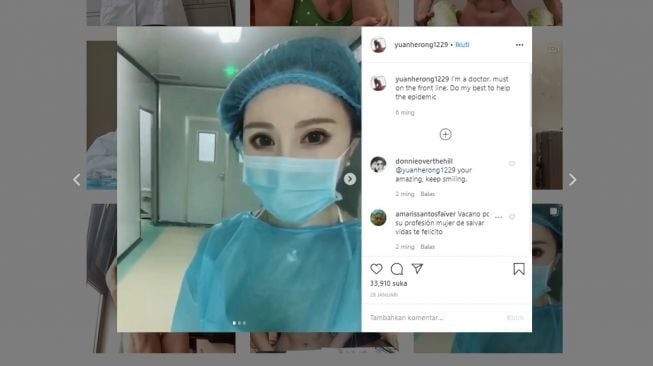 Yuan Herong, dokter sekaligus binaragawan wanita di China ikut perangi virus corona (instagram/@yuanherong1229)