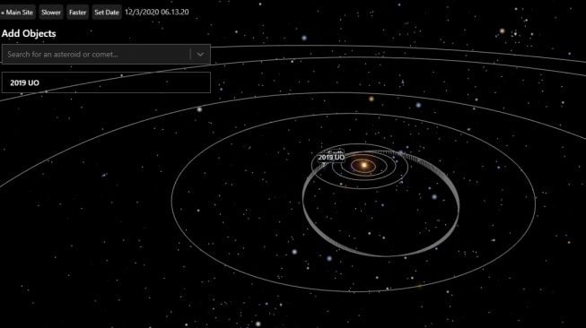 Asteroid 2019 UO. [Spacereference.org]