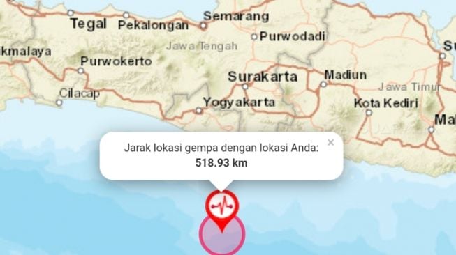Gempa di Selatan Jogja Dekat dengan Pusat Gempa Dahsyat yang Hancurkan Jawa