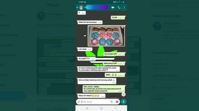 Tangkapan layar chat antara penjual dan pembeli. [Twitter] 
