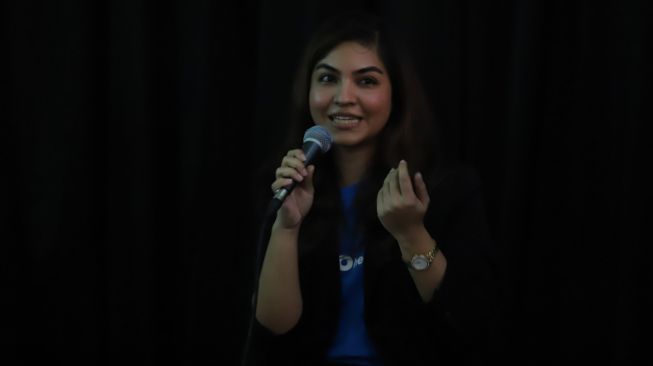 Jyoti Nagrani, Co-founder sekaligus COO aido health dalam acara talkshow kesehatan aido health dan Suara.com. (Suara.com/Angga Budhiyanto)