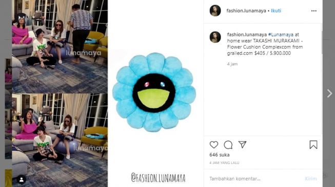 Bantal Luna Maya. (Instagram/@fashion.lunamaya)