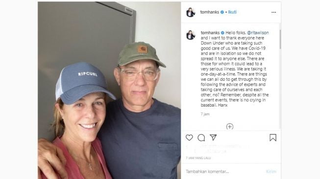 Unggahan terbaru Tom Hanks (Instagram/Tom Hanks)