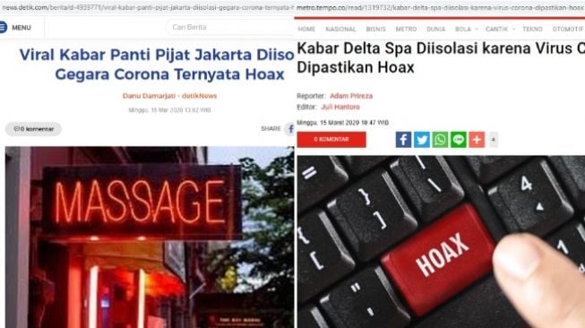 Penjelasan Cek Fakta, klarifikasi dari Pemprov DKI Jakarta (Screenshot Detik.com dan Tempo.co)