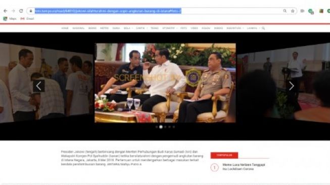 Foto Jokowi dan Menhub Budi Karya 'Siapa Korban Selanjutnya' (turnbackhoax.id)