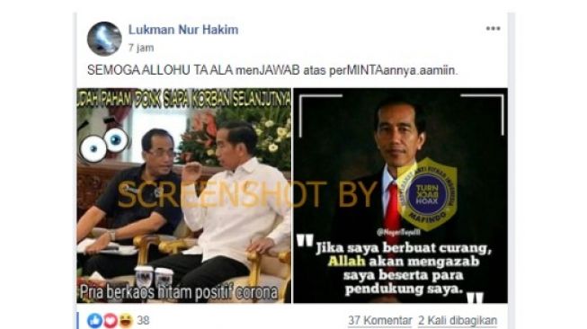 Foto Jokowi dan Menhub Budi Karya 'Siapa Korban Selanjutnya' (turnbackhoax.id)