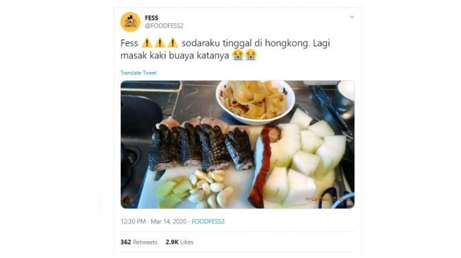 Kaki buaya. [Twitter]