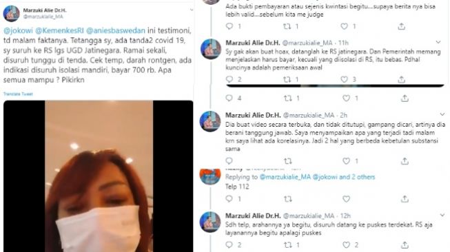 Marzuki Alie cerita tetangganya periksa virus corona bayar Rp 700 ribu dan tunggu di tenda (twitter/@marzukialie_MA)