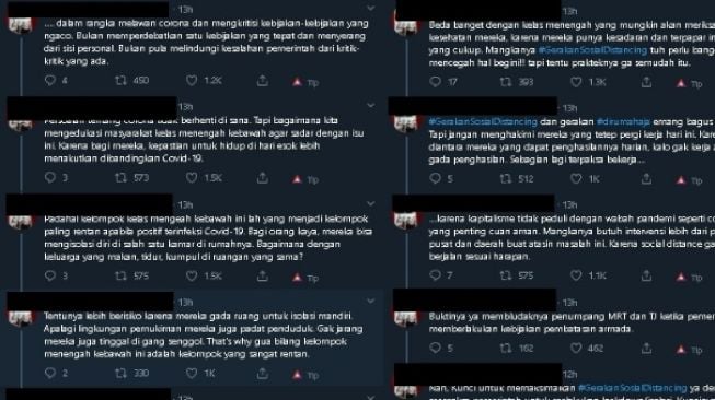 Curhat pasien suspect corona. (Twitter)