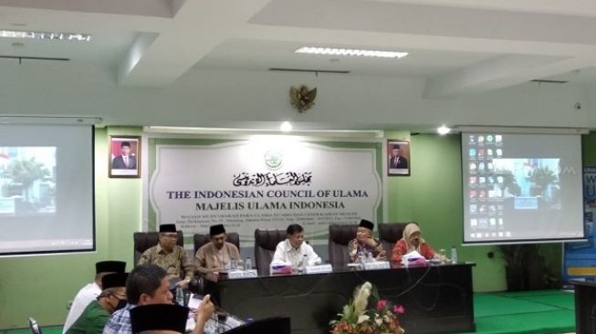 Mantan Wapres Jusuf Kalla saat menghadiri acara di MUI Pusat, Jakarta. (Suara.com/Ria Rizki).