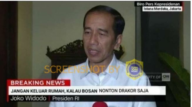 Cek Fakta: Benarkah Presiden Jokowi Sarankan Nonton Drakor Saja di Rumah?