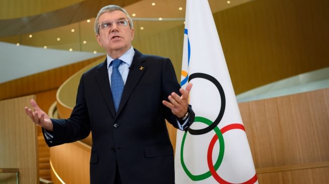 Presiden IOC (Komite Olimpiade Internasional) Thomas Bach. [AFP/Fabrice Coffrini]