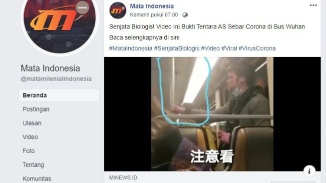 CEK FAKTA: Benarkah Tentara AS Menempelkan Liurnya di Bus Wuhan?