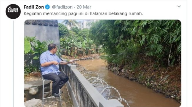 Foto Mancing di Kali Belakang Rumah, Fadli Zon Dinilai Langgar Aturan