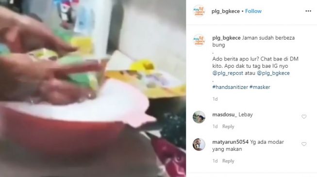 Postingan warganet antisipasi virus corona mencuci barang belanjaan. [Instagram]