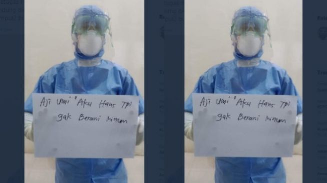 Viral Foto Perawat Pakai Baju Hazmat: Aku Haus Tapi Enggak Berani Minum