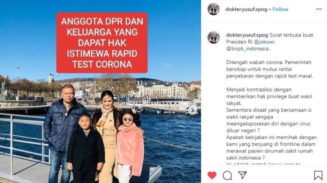 Dokter Surati Jokowi: Krisdayanti Pelesiran dan DPR Dapat Hak Tes Corona?