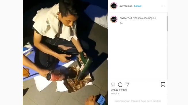 Mendinginkan nasi pakai hair dryer. (Instagram/@awreceh.id) 