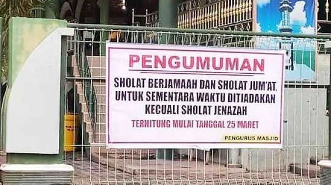 Masjid At-taqwa Pancor Tutup Kegiatan Sholat Jumat dan Berjamaah
