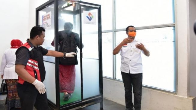NTB Pasang Bilik Disinfektan di Sejumlah Obyek Vital