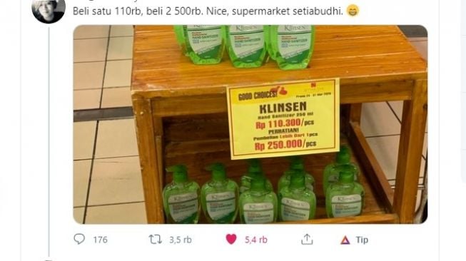 Hindari Penimbun, Beli Handsanitizer Lebih dari Satu Dihargai Mahal