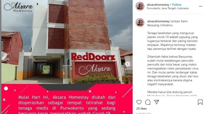 Untuk Peristirahatan Tenaga Medis, Homestay di Purwokerto Tak Terima Tamu