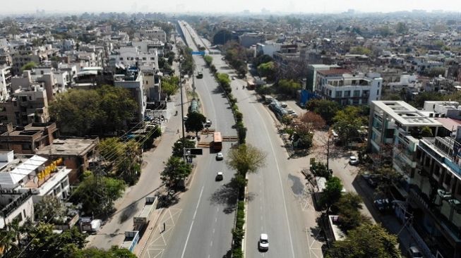 Salah satu bagian sudut Kota New Delhi India setelah kebijakan lockdown akibat wabah virus corona. (Foto: AFP)