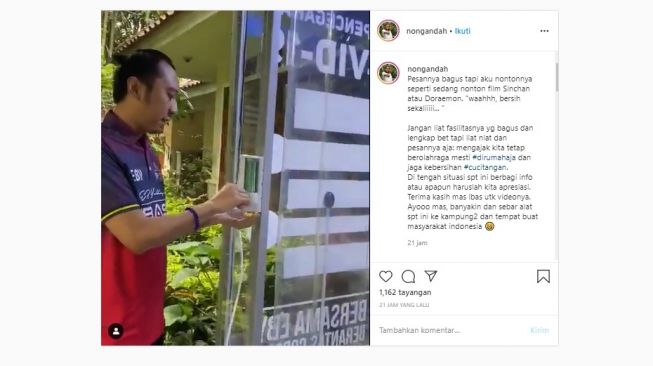 Video Viral Ibas Mencoba Bilik Disinfektan, Malah Dikritik Warganet - Suara.com