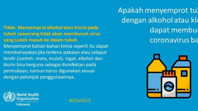 Disinfektan (Twitter/WHO Indonesia)