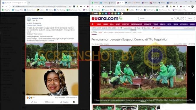 Penjelasan unggahan yang diklaim pemakaman ibunda Jokowi. (turnbackhoax.id)