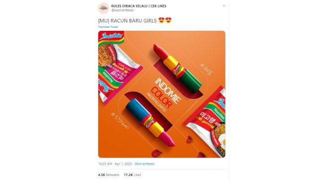 Lipstick Indomie. [Twitter]