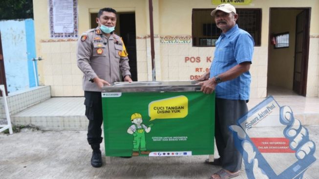  Ajak Warga Hidup Sehat, Kapolres Mojokerto Berikan Wastafel