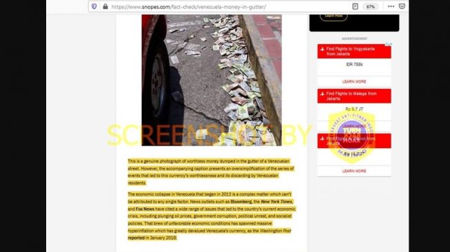 Penjelasan CEK FAKTA, kejadian dalam foto tersebut terjadi di Venezuela (turnbackhoax.id)