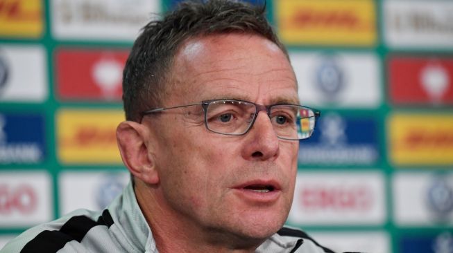 Direktur Pengembangan RB Leipzig dan RB Salzburg, Ralf Rangnick. [John MACDOUGALL / AFP]
