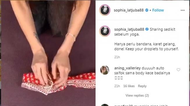 Tutorial bikin masker ala Sophia Latjuba [Instagram/@sophia_latjuba88]