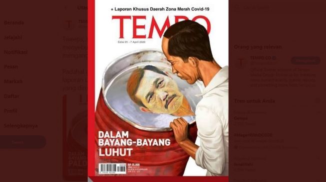 Heboh cover majalah Tempo berjudul 'Dalam Bayang-Bayang Luhut' (ist)