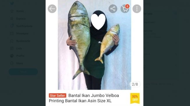 Nemu Penjual Bantal Bentuk Ikan Asin, Warganet: Tidur Berasa Jadi Liwet