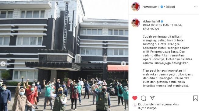 Tenaga Medis Diinapkan di Hotel Bintang 5 Bandung, Diberi Semangat dan Jamu