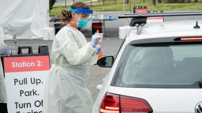 Fasilitas drive through rapid test COVID-19 di rumah sakit anak nasional Washington, Amerika Serikat yang didanai Hyundai [Hyundai via ANTARA].