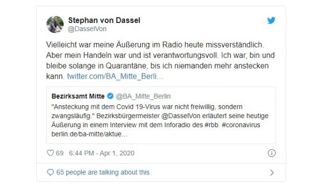 Cuitan Stephan von Dassel,  Walikota distrik Berlin-Mitte (Twitter/@DasselVon)